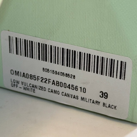 Off-White Vulcanized Military Black Camo Canvas Sneakers main image 11